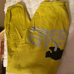 freecity Bright Yellow / green Joggers small women’s